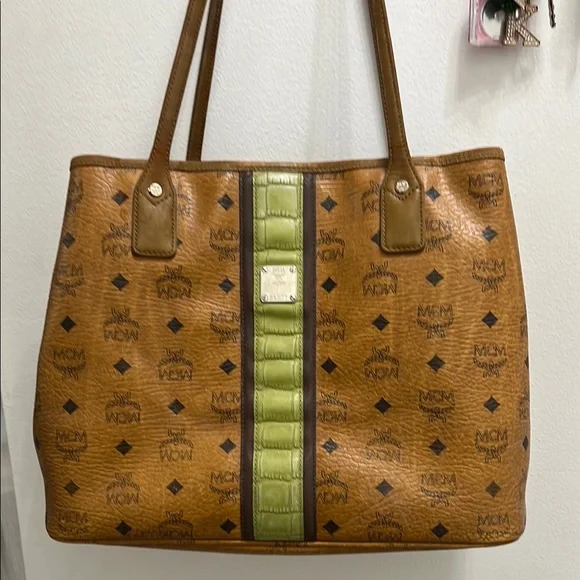 MCM Brown and Green Tote Bag - Picture 14 of 16